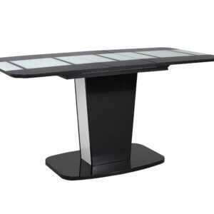 Домино стол раскладной (черно/ белый) глянец/ стекло